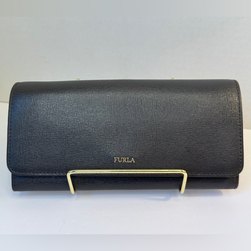 Furla Dark Grey Women's Long Wallet EUC